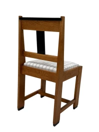 1920s Art Deco Modernist Side Chair by Jan Brunott, Oak & Velvet